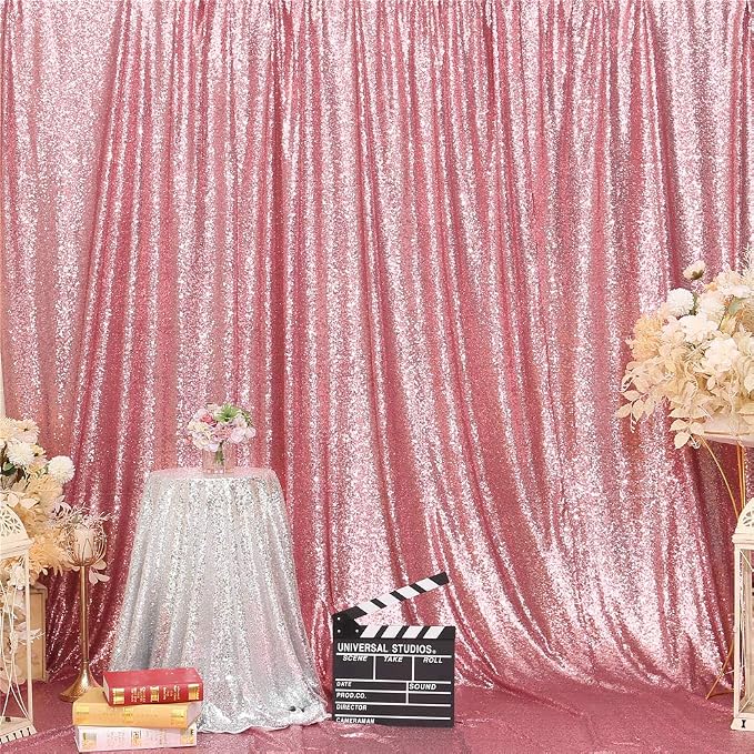 Eternal Beauty Fuchsia Pink 3mm Sequin Backdrop 5x7 Ft - Image 9