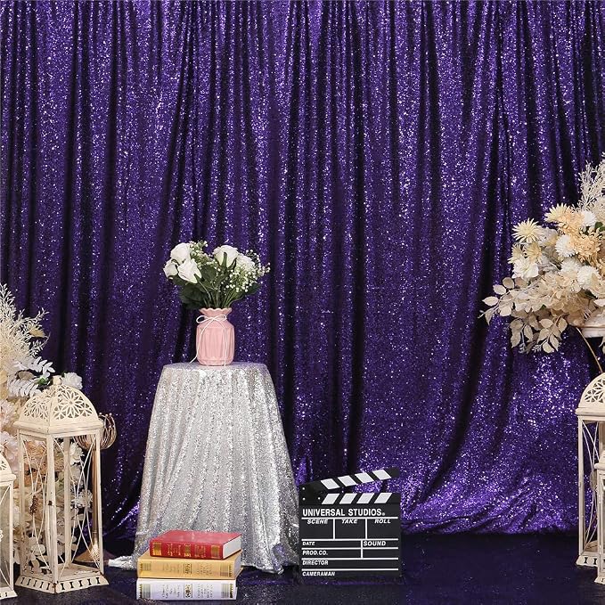 Eternal Beauty Purple 3mm Sequin Backdrop 10x10 Ft - Image 4