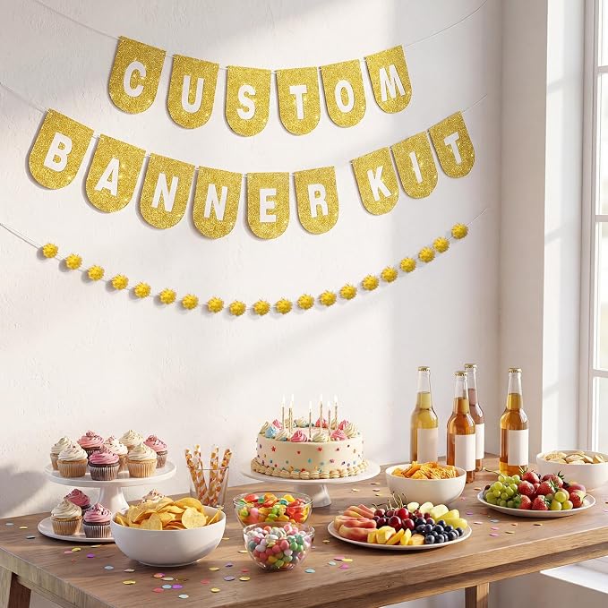 Hahafelt 125 Pcs Make Your Own Banner Kit Personalized Handmade Name Scallop - Image 5