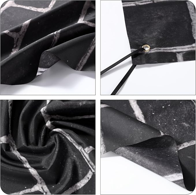 VitalCozy 10 x 8ft Black Brick Wall Backdrop Fabric Brick Photo Background | - Image 6