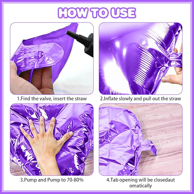 Metallic Purple Gold and Silver Double Sided Square Foil Balloons Wall - Image 6