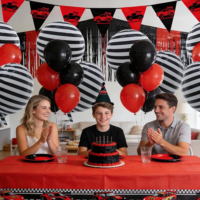 TONIFUL 30Pcs 18 Inch Round Balloons Large Black White Round Shape Foil - Image 6