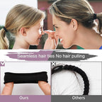 100PCS Black Hair Ties for Women, Seamless Cotton Hair Bands, No Crease No Damage Hair Tie for Thick Thin Hair, Soft Ponytail Holders Hair Accessories for Girls, Chirstmas Gifts