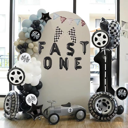 Race Car 1st Birthday Party Balloons, Fast One Letter Banner Balloon 40 Inch - Image 8