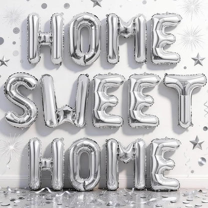 Silver HOME SWEET HOME Letter Balloon by Togvu