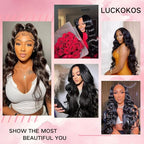 32 Inch 13x6 Body Wave Lace Front Wigs Human Hair 200 Density HD Transparent Lace Front Wigs for Black Women Glueless Frontal Wigs Human Hair Pre Plucked