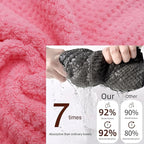 Women Microfiber Hair Towel Wrap with Elastic Strap,Super Absorbent Anti Frizz Drying Turban for Curly, Long,Wet Hair-Pink