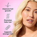 HUM Hair Strong Daily Hair Growth Gummies with Biotin, Zinc, Vitamin B12 to Support Growth, Folic Acid & Vitamin B12 Gummy Vitamins for Healthy Hair Support for Women and Men, 60 Gummies
