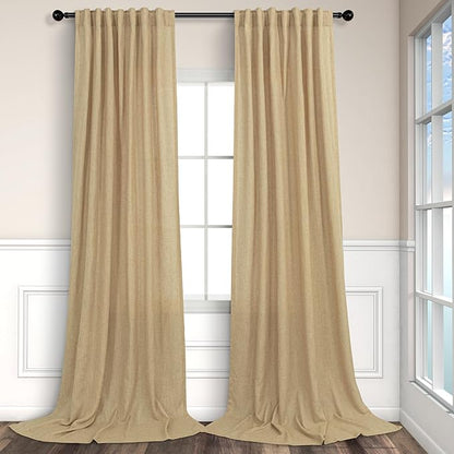 Tan Beige Curtains 96 Inches Long by Pitalk