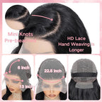26 Inch 13x6 Body Wave Lace Front Wigs Human Hair 200 Density HD Transparent Lace Front Wigs for Black Women Glueless Frontal Wigs Human Hair Pre Plucked