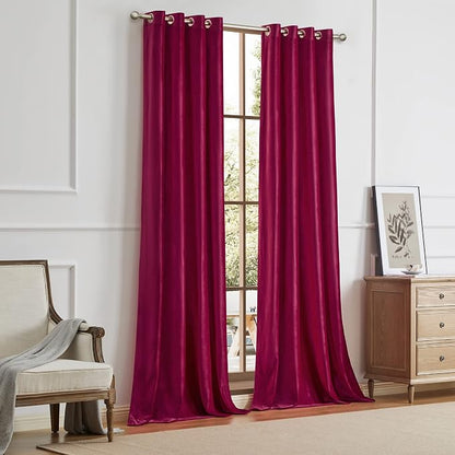 Luxury Ruby Red Velvet Curtain Drapes - Image 7
