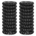 JessLab Spiral Hair Ties, 20 Pcs Traceless Phone Cord Hair Ties No Crease Spiral Bracelet Plastic Coil Ponytail Holders No-Damage Headband Hair Accessory for Girls Women Ladies Gift, Black