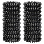 JessLab Spiral Hair Ties, 20 Pcs Traceless Phone Cord Hair Ties No Crease Spiral Bracelet Plastic Coil Ponytail Holders No-Damage Headband Hair Accessory for Girls Women Ladies Gift, Black