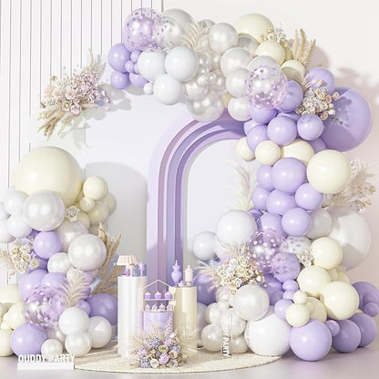 Ouddy Party Pastel Purple White Balloons Garland Arch Kit 18 12 10 5 Inch | by OuddyParty