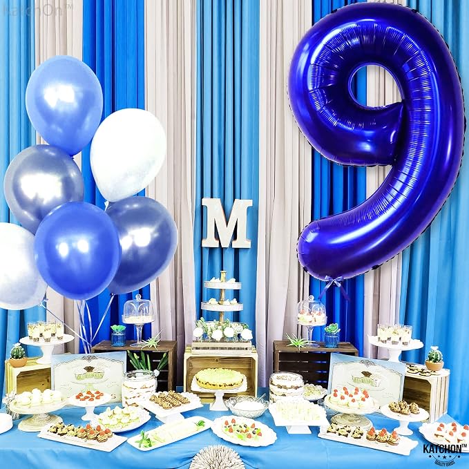 KatchOn Royal Blue Number 9 Balloon 40 Inch, Foil 9 Birthday Balloon | 9th - Image 8