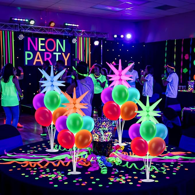 Gejoy 4 Set 40'' Neon Balloons Stand Kit - Image 5