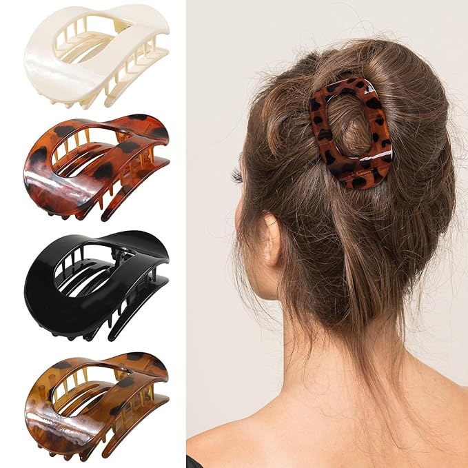 Hair Clips Flat claw clips for women,Non Slip Hair Claw Clips for thick hair and thin hair, French ergonomic hair accessories Set