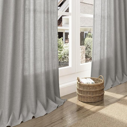 Light Gray Linen Curtains 108 Inches Long - Image 5