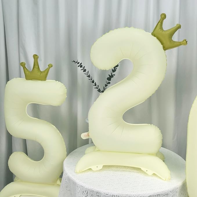 Standing White Crown Number 8 Balloon 40In Retro White Crown 8 Balloon | - Image 6