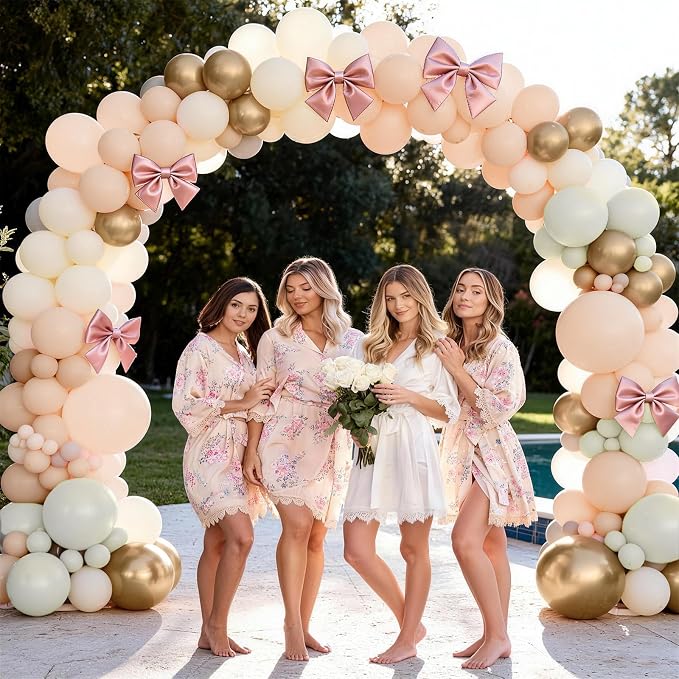 Pink White Balloon Arch Kit, Boho Balloon Garland - Image 6