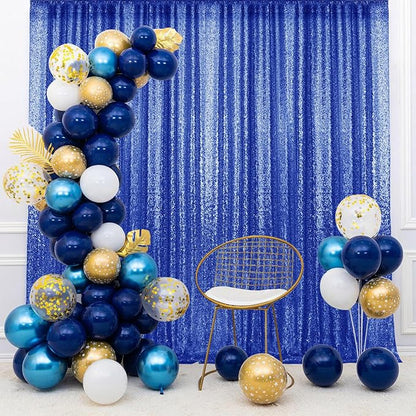 4×8FT-2PCS Royal Blue Sequin Backdrop Curtains Panels, Photography Backdrop - Image 2