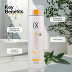GK HAIR Global Keratin The Best (33.8 Fl Oz/1000ml) Smoothing Keratin Hair Treatment - Professional Brazilian Complex Blowout Straightening For Silky Smooth & Frizz Free Hair
