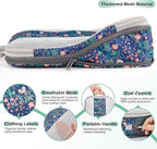 2 Set Compression Packing Cubes for Travel Essentials,Compressible Expandable Packing Cubes for Suitcase,OlarHike Luggage Organizer Bags for Travel(Dark Blue Floral)
