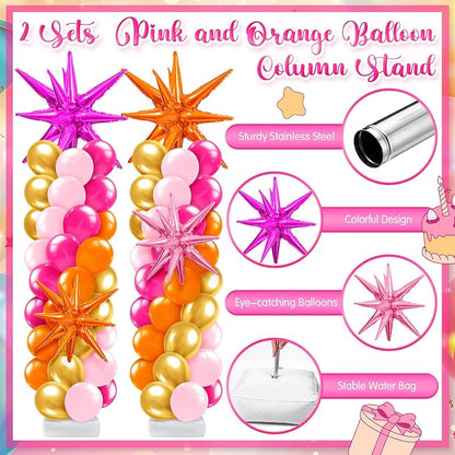 Kasyat Pink and Orange Balloon Arch Kit - Image 3