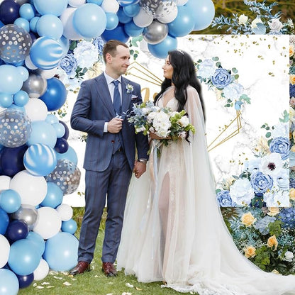 AIBIIN 10x7ft Mr and Mrs Floral Backdrop - Image 2
