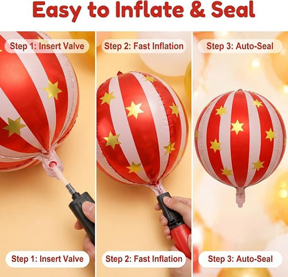 Carnival Red & Pink Foil Balloons 22in 6ct – Circus Party Decorations | Vibrant - Image 3