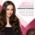 GBG Hairline Powder, Dark Brown - 48-Hour Coverage Root Touch Up Powder for Bald Spots, Instant Hair Loss Concealer & Brightening Highlights - Hair Fillers for Thinning Hair for Women & Men, 4g