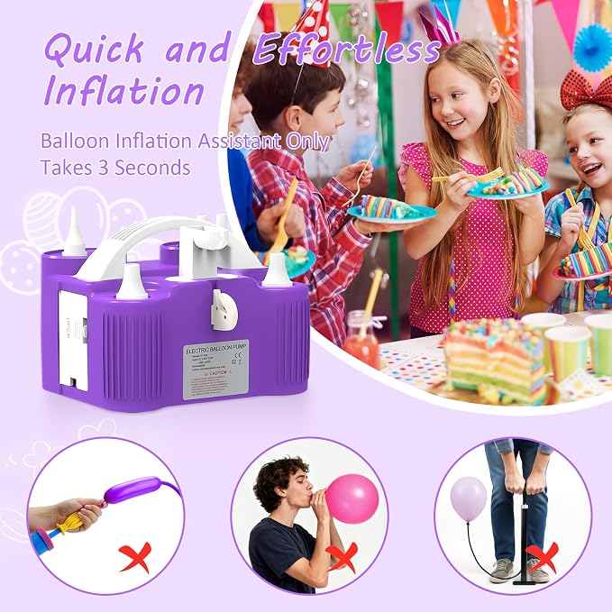 4-in-1 Balloon Pump Electric Balloon Pump Inflador De Globos Electrica Sports - Image 4
