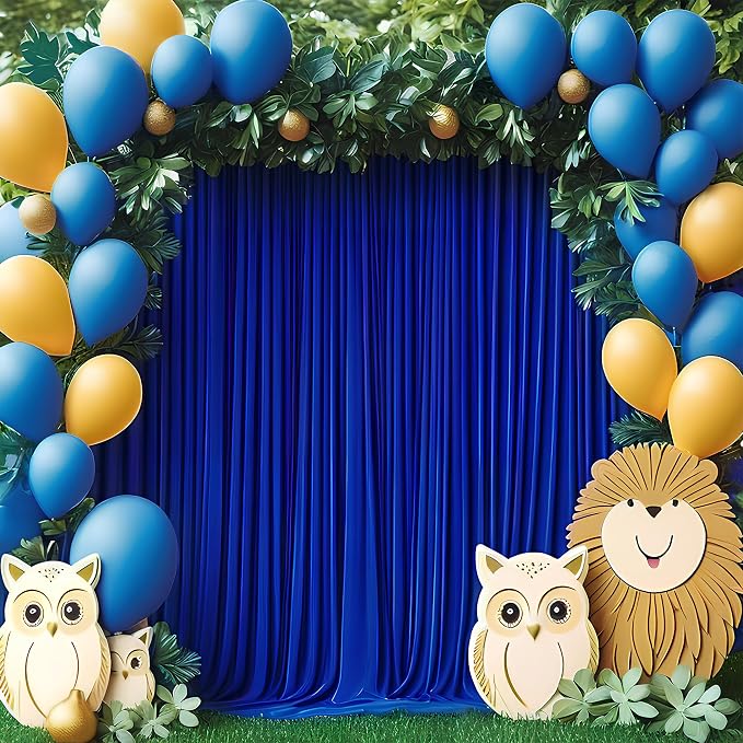 Asee'm Royal Blue Backdrop Curtains Drapes - Image 4