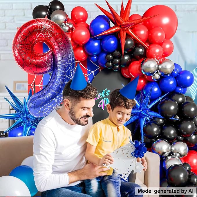 40 Inch Spider Number 9 Foil Balloons - Image 4