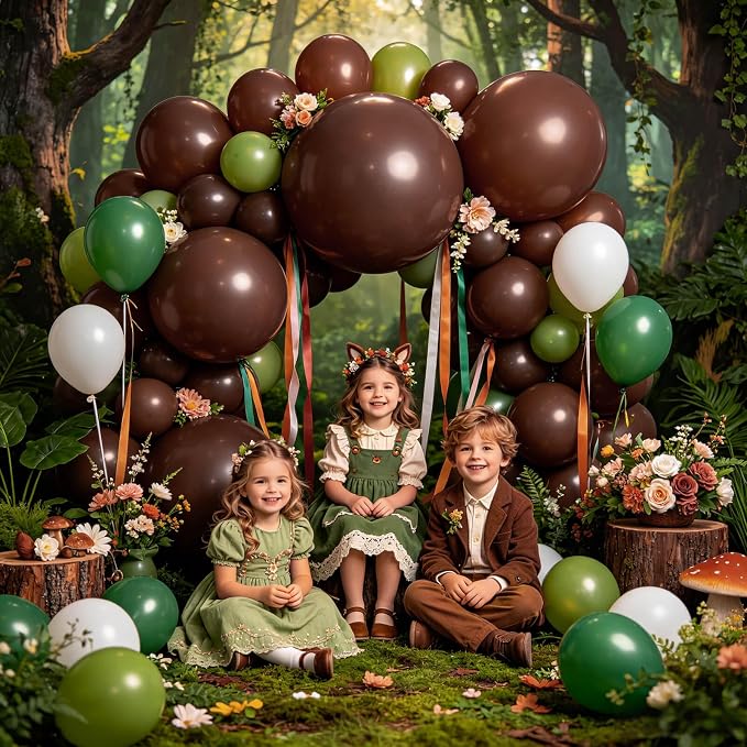 5Pcs Brown Big Balloons 36 Inch, Round Large Latex Party Balloons - Image 6