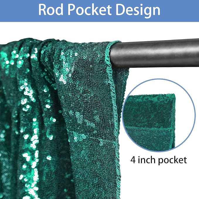 Hahuho Hunter Sequin Backdrop Curtain, Party Decoration（2 Panels, 2FT x 8FT - Image 2