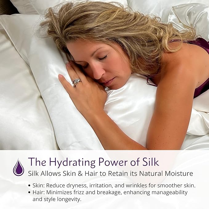 Mulberry Park 30 Momme Silk Pillowcase - Pure Silk Pillowcase for Hair and Skin, Grade 6A Charmeuse Weave Mulberry Real Silk Pillowcase for Luxury Night Sleep - 1 Pc Silver (Queen 20'' x 30'')