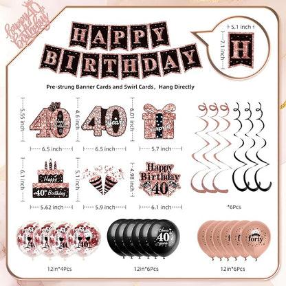 50Pcs 40th Birthday Decorations - Image 6