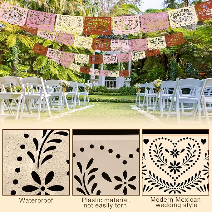 TaoBary 6 Pcs Papel Picado Mexican Wedding Cielito Lindo Party Decor 118 Feet - Image 3