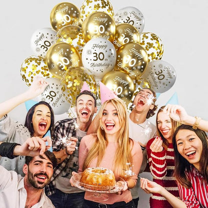 White Gold 18th Birthday Balloons Pack of 15 Men Women Happy 18th Birthday - Image 4