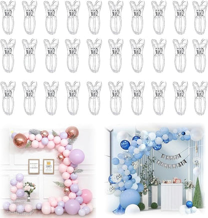 30 Pack Balloon Arch Clips, 2-Inch Transparent Spring Clamps by Dxmimer