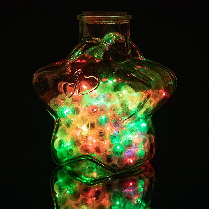 200pcs Multicolor LED Balloon Light, Rainbow Colored Round Led Flash Mini Ball - Image 3