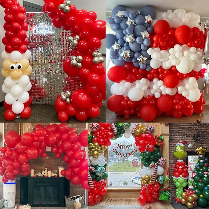 104pcs Red Balloon Garland Arch Kit Different Sizes 18/12/10/5 Inch | Red Latex - Image 4