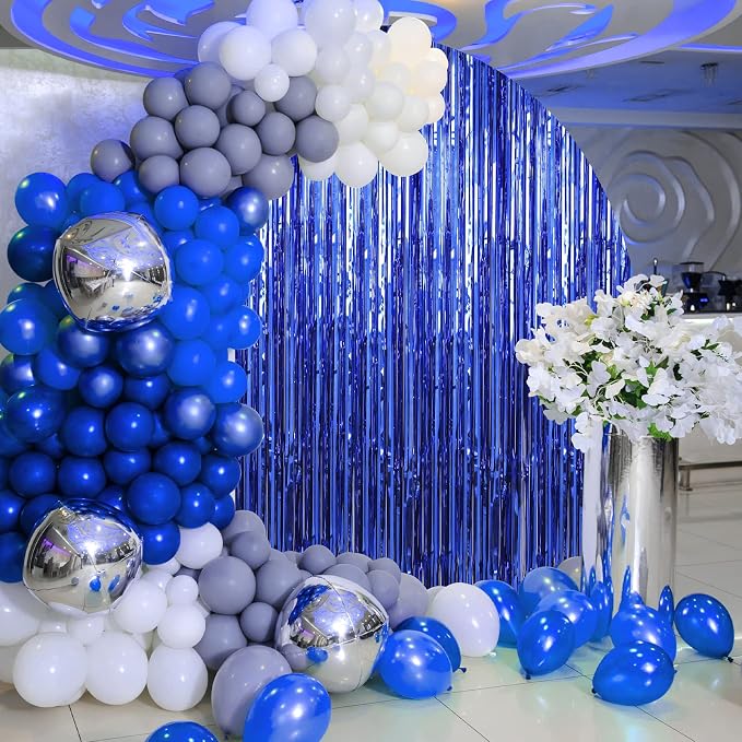 5 Pack 3.3 x 9.9 ft Dark Blue Fringe Backdrop Streamers Party Decorations | - Image 4