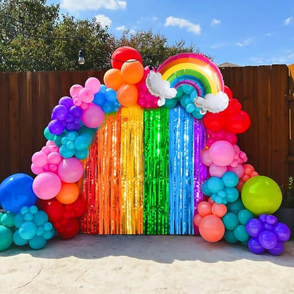 4 Packs Rainbow Foil Fringe Curtain, Baby Shower, Rainbow Party Decorations - Image 3