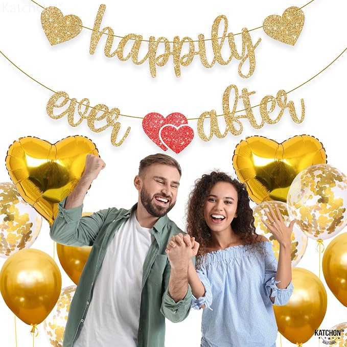KatchOn Glitter Happily Ever After Banner 10 Ft, Bridal Shower Decorations | - Image 8