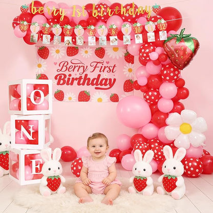 Berry First Birthday Decor Strawberry 1st Birthday Decorations - Image 7