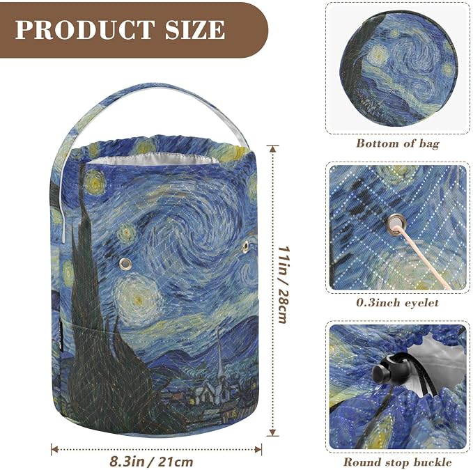 Yarn Bag Crochet Bag Drawstring Yarn Storage Organizer Small Knitting Project - Image 3