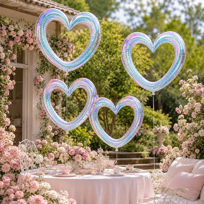 Iridescent Heart Balloons, Baby Shower, Engagement and Bridal Shower Decorations - Image 9