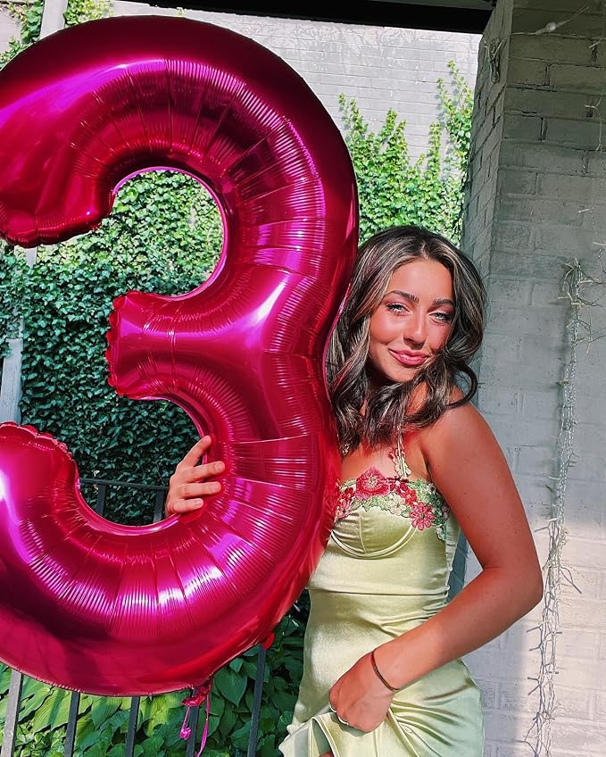 Hot Pink Number 1 Balloon 40 Inch - Image 3